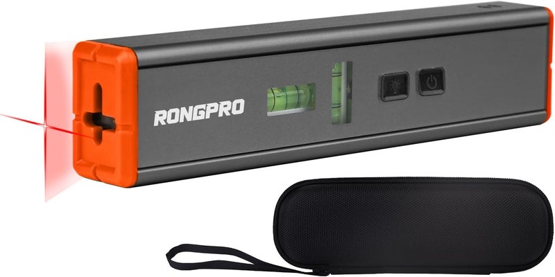 RONGPRO مستوى ليزر محمول مع مغناطيس - مستوى متقاطع متعدد الاستخدامات بطول 15 قدم، مستوى طوربيد صغير لتعليق الصور وكتابة الجدران وتجديد المنزل - Image 1